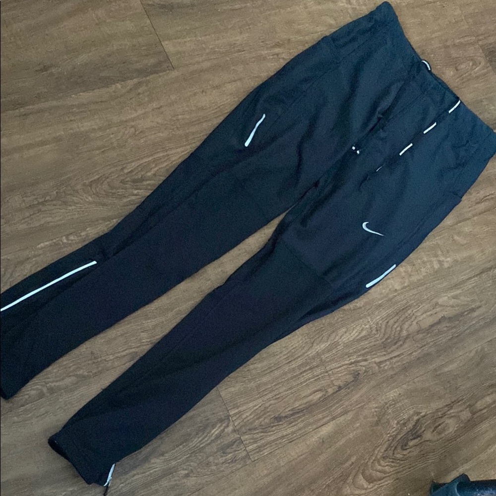 Nike Black Reflective Swoosh Track Pants size Small